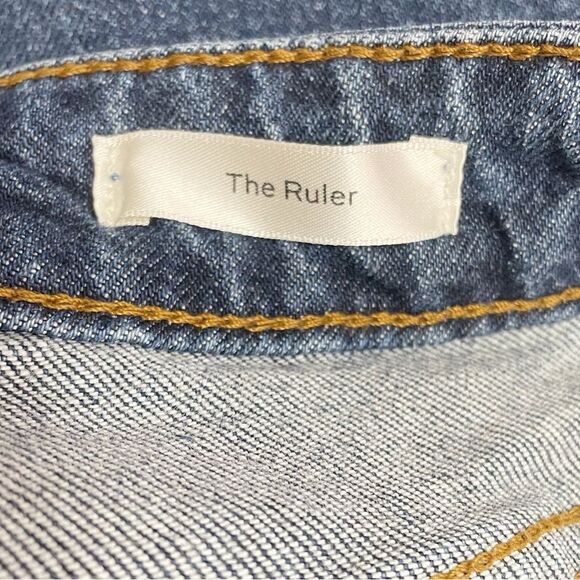 FRAME The Ruler Straight Leg Jeans in Written Blue Wash Size 29 High Rise Denim - Picture 10 of 12